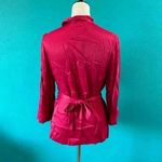 ZARA NWT Bright Pink Satin Belted Long Sleeve Wrap Blazer Office Work Size XS Photo 1