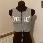Everlast  Gray Lace-Up Dance Streetwear Crop Top Photo 2