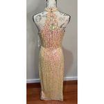 Saylor  NWT Khoudia Sequined Halter Maxi Dress Pink Champagne Sz S‎ $363 Photo 6