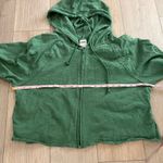 PINK VS Women’s Green Cropped Zip Up Hoodie Sz XL Photo 2