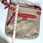 Coach Tan Pink Orange Leather Crossbody Messenger Bag Purse Photo 7