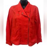 Cynthia Rowley  Linen Shirt Top Red Size Small Photo 2