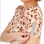 💥🆕 Como Blu Smocked All Over Print Short Sleeve Top M🆕 Brown Size M Photo 2