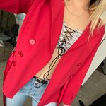 Larry Levine Red Trench Style Coat Photo 0