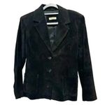 Valerie Stevens Women's Vintage Black Leather Suede lined Blazer Jacket Size L Photo 0