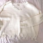 Moda Cream Distressed Sweater  Photo 0