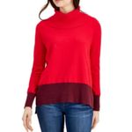 Adyson Parker Red Colorblocked Cowlneck Sweater Size Medium NWT Photo 4