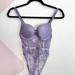 Lavender Lace Bustier Bodysuit Corset Lingerie Y2K Coquette Fairy Sexy Small Purple Photo 0