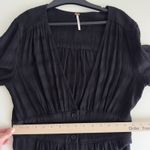 Free People  Jumpsuit Small Linen Blend Wide Leg True Lovin One Piece V Neck Boho Photo 9