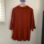 l*space L XS/Small Pacifica Button Up Tunic Cover Up Amber Burnt Orange Photo 1