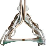 Y2K VTG. CRYSTAL RHINESTONE STRAPPY HEELS SANDALS SIZE 8 Silver Photo 4