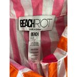 Beach Riot  Women's Pink Orange Alexa Sunset Stripe Button Down Shirt Size Large Photo 7