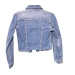 Garage  distressed denim jacket with frayed detailing and button-up closure Photo 1