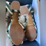 Sézane Sezane Editions High Carmela Sandals Green White Stripe Size 11 Photo 1