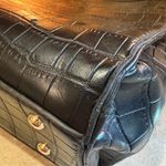 London Fog  Satchel Bag Black Brielle Croco Purse Photo 10