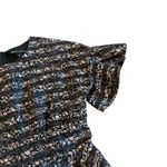 Jill Stuart Jill  Printed Ruffled-Sleeve Dress Black Pink Size 8 Women's NWOT Photo 3