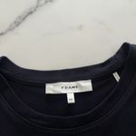 Frame Asymmetric Tiered Midi Dress Gathered Organic Cotton Knit Blue Size S Chic Photo 3