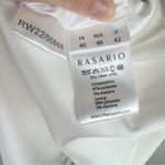 RASARIO White Satin Draped Long Sleeve V Neck Gown Dress Size FR 40 US 6 NWT Photo 1