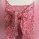 None Pink Floral Animal Abstract Print Dress Tie Front Women’s Size Large Photo 1