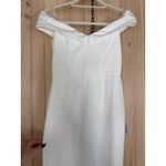 Lulus NWT Arienne White Off-the-Shoulder Mermaid Maxi Dress Wedding Bridal Sz S Photo 4