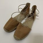 Eileen Fisher Lace suede cognac brown leather espadrille sandals US 9 Photo 0
