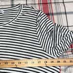 Eyeshadow  medium womens black and white striped top twist front long sleeve NWT Photo 3