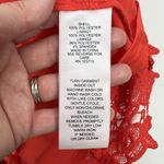 Nanette Lepore  Size M Blouse Coral Floral Lace Mock Neck Sleeveless Exposed Zip Photo 7