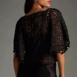Anthropologie By  Women’s Victorian Lace Cutwork Blouse Top Boho in Black S Photo 1