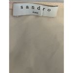 Sandro  Paris Mini Dress Size Small Crepe Pale Pink Fluted 3/4 Sleeves‎ Tie Back Photo 3