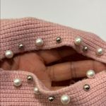 Commonwealth Pink Sweater with Pearl Accents Size L Photo 7
