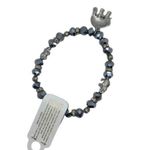 & Other Stories New NWT Silver Beaded Silver-Tone Rhinestone Elephant Pendant Stretch Bracelet Photo 6