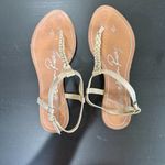 American Rag  Matte Gold Braided Thong Toe Sandal Size 8.5 Photo 5