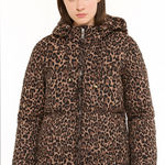 Michael Kors Leopard Print Women's Hooded Coat In Size M Photo 0