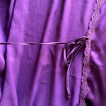 Victoria's Secret  Sleep Robe Tie Waist Faux Feather Hem Silky Purple Medium Photo 1