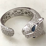 Panther .925 Sterling CZ Pave Ring Size 6 Silver Photo 0