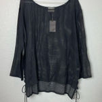 BNWT! Joyfolie Rey Top Black Mesh Tunic with Tassels Size XL Photo 0
