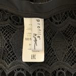 Profile By Gottex Black Crochet Lace Cover Up Dress Medium Deep V Swim Beach Photo 3