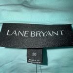 Lane Bryant  Aqua Pleated Fitted Button-Up Blouse Folded Cuffs Size 20 NWT Photo 5