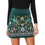 Simplee Apparel Simplee Embroidered Corduroy Mini Skirt NWT Photo 3