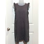 Universal Thread Women's Gray Ruffle Sleeve TShirt Dress Large Grunge Photo 1