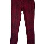 Adriano Goldschmied AG Red Black Leopard Skinny The Legging Jeans Women Sz 27 Photo 0