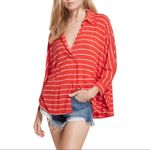 Free People  We the Free Can't Fool Me Striped Tee - Red - XS Photo 1