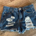 Indigo Blue Indigo Rain Blue Denim Distresses Shorts Photo 2