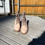 Seychelles Lace Up Irresistible Leather Combat Boot Pink Nubuck 10 Photo 3