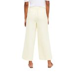 Loft Fluid Linen Blend Striped Wide Leg Crop Pants Yellow White Small Lined Photo 4