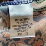 Saint Tropez West Blue Orange Boho Print Lace Up 3/4 Sleeve Tunic Top XS Photo 8