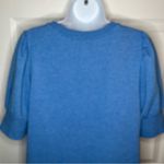 Loft  Sky Blue Puff Sleeve Mini Sweatshirt Dress Short Sleeve M Photo 5