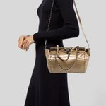 Valentino Garavani Rockstud Patent Leather Shoulder Bag In Tan Photo 0