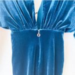 Nookie  Rumi Deep V Velvet Mini Dress in Teal Large Photo 5