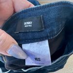 EXPRESS Dark Wash Distressed High Rise Skinny Jeans Size 16 Short Photo 3